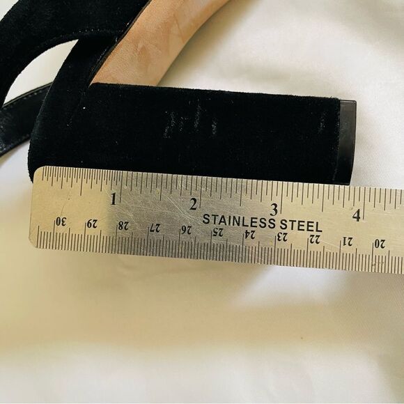 SANDRO PARIS Black Suede Sandals Gina Block Heels Studded Size 39 US 8.5 - Picture 10 of 11